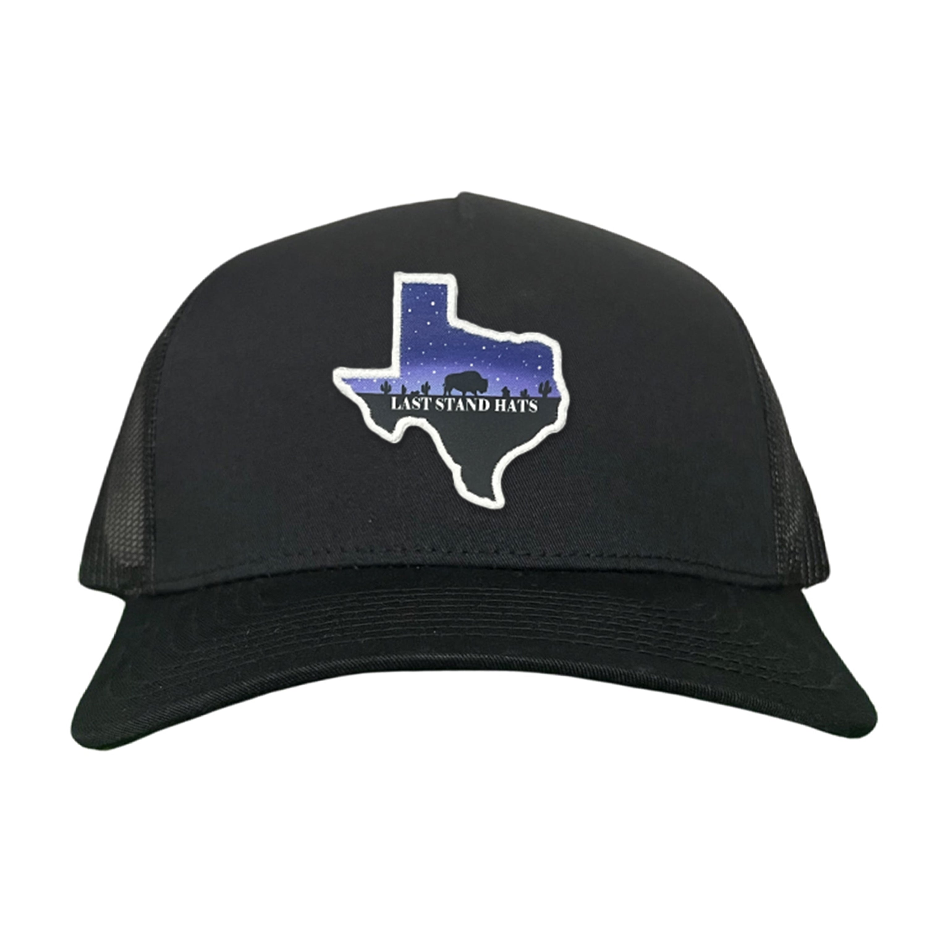 Texas Night Sky Bison American Flag Adjustable Cotton Hat