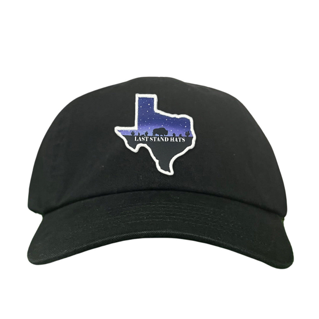 Texas Night Sky Bison American Flag Adjustable Cotton Hat