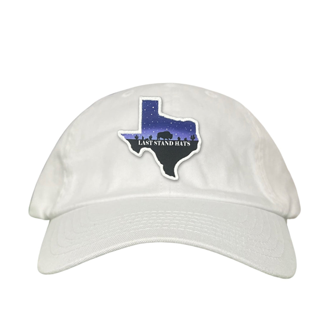 Texas Night Sky Bison American Flag Adjustable Cotton Hat