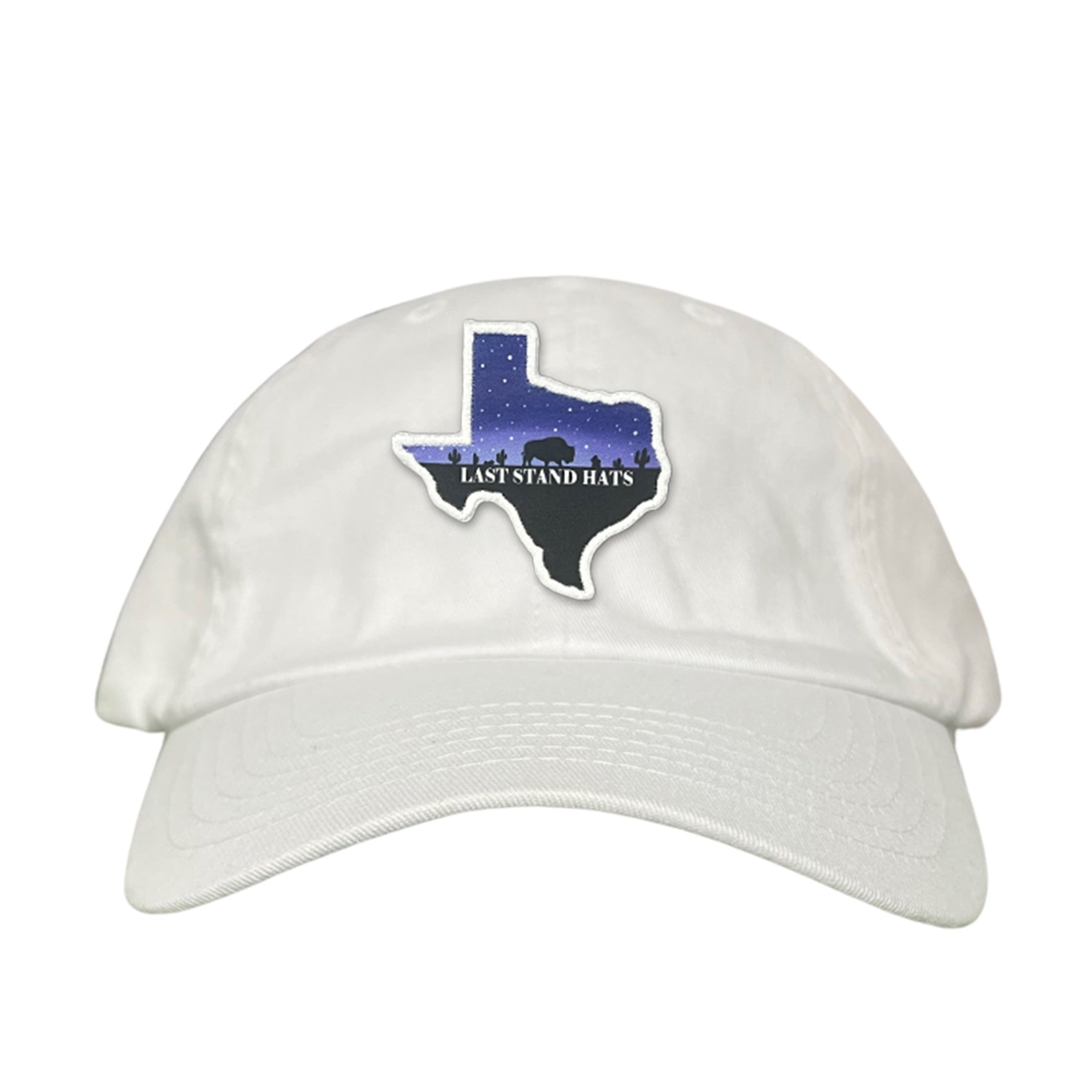 Texas Night Sky Bison American Flag Adjustable Cotton Hat