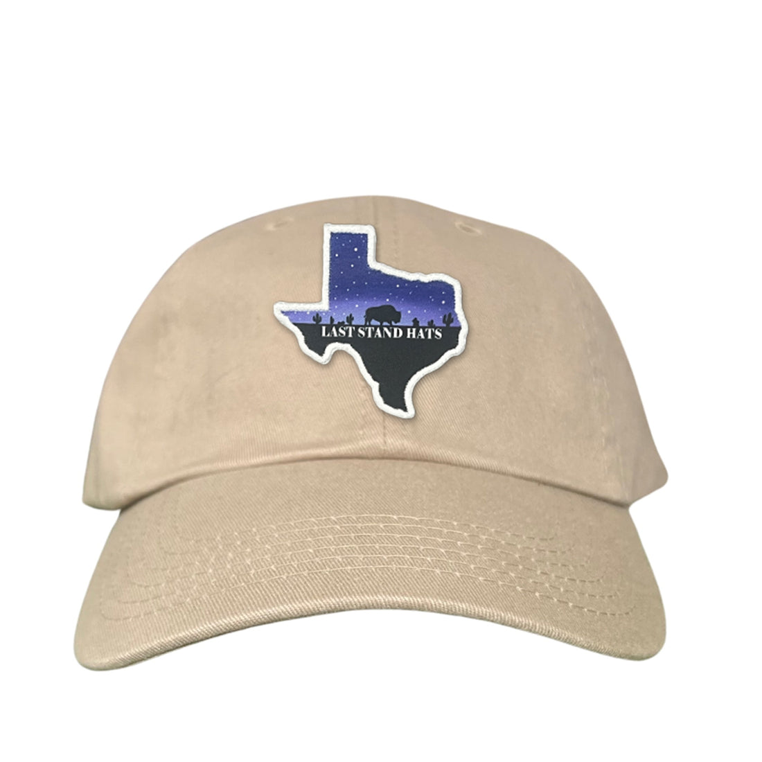 Texas Night Sky Bison American Flag Adjustable Cotton Hat