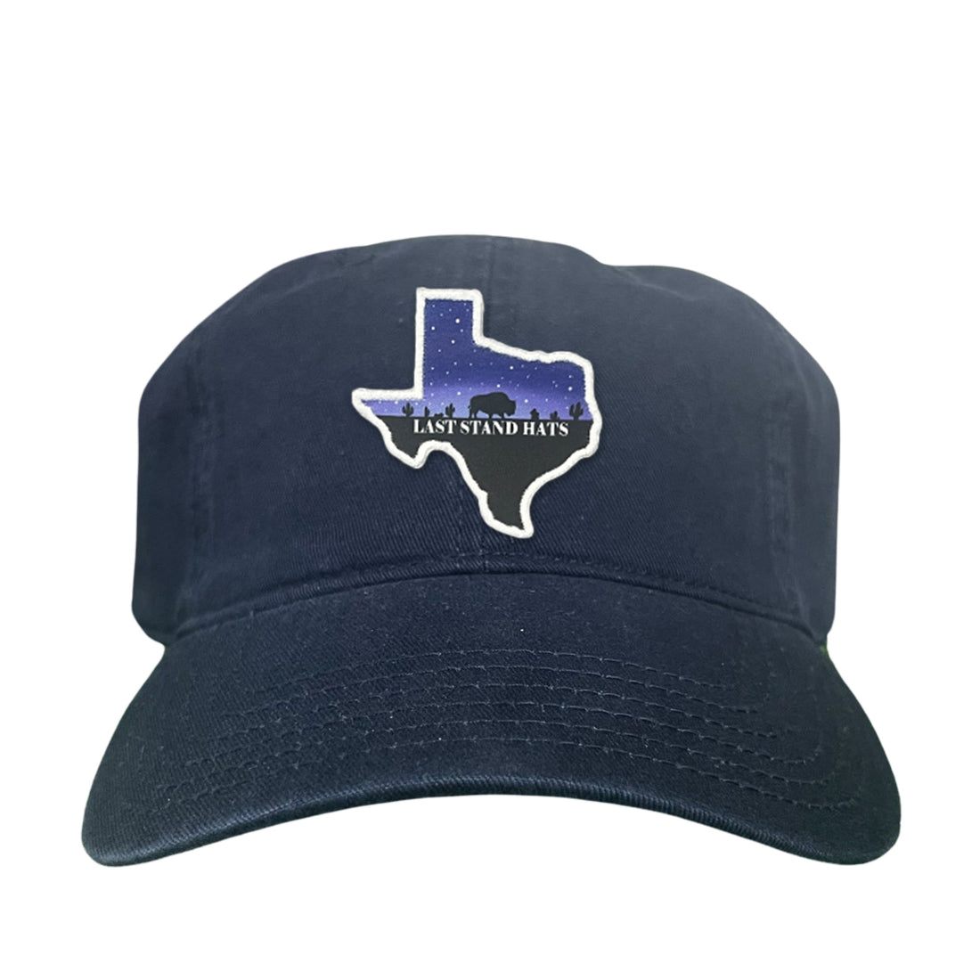 Texas Night Sky Bison American Flag Adjustable Cotton Hat
