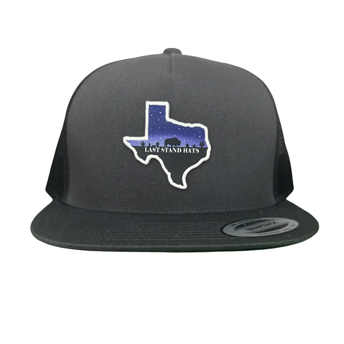 Texas Night Sky Bison American Flag Adjustable Cotton Hat