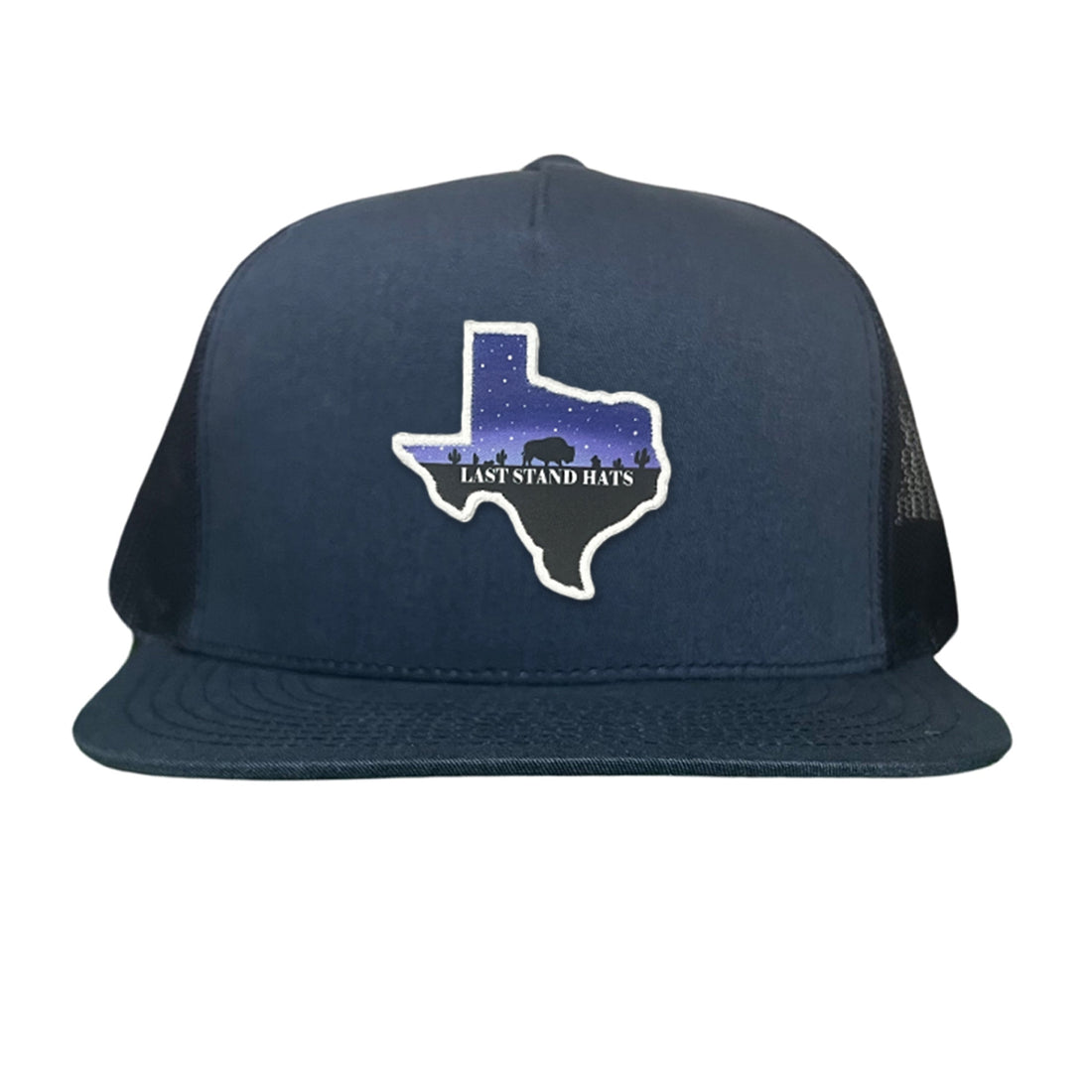 Texas Night Sky Bison American Flag Adjustable Cotton Hat