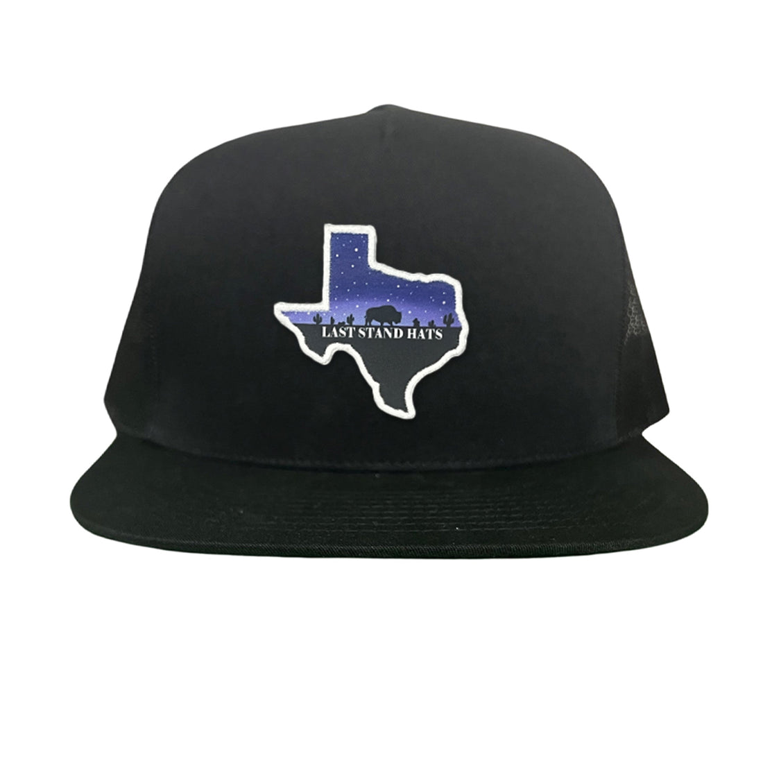 Texas Night Sky Bison American Flag Adjustable Cotton Hat