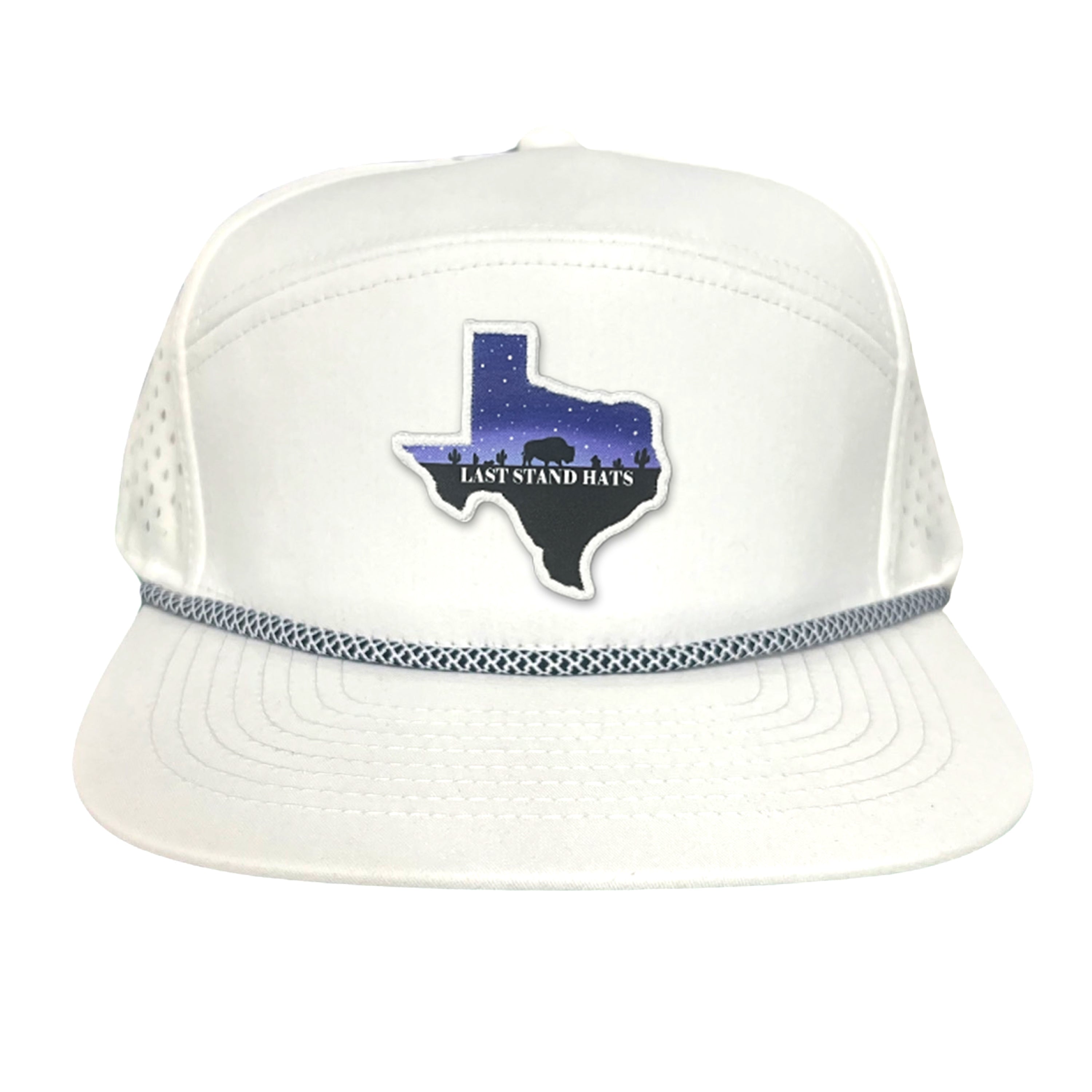 Texas Night Sky Bison American Flag Adjustable Cotton Hat
