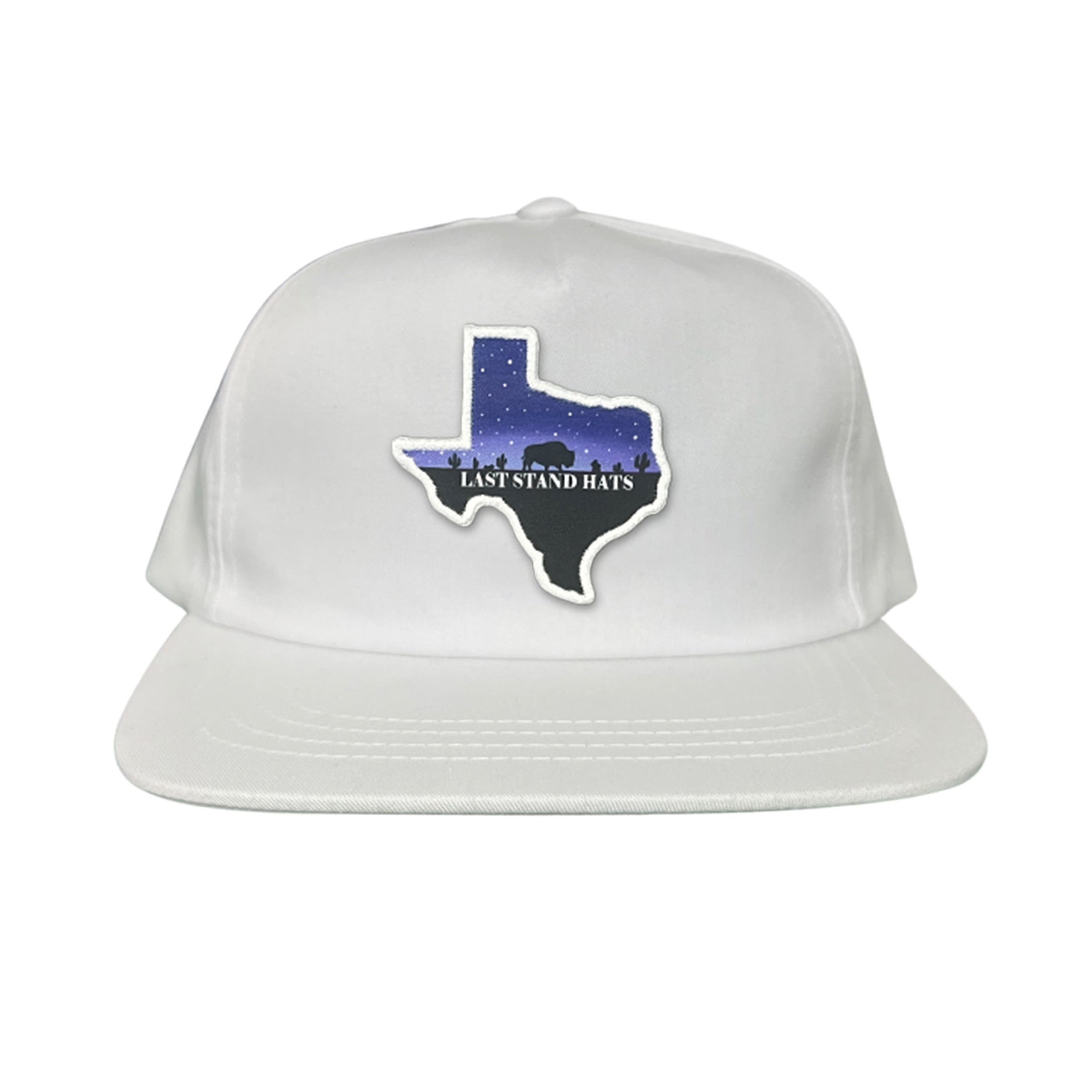 Texas Night Sky Bison American Flag Adjustable Cotton Hat