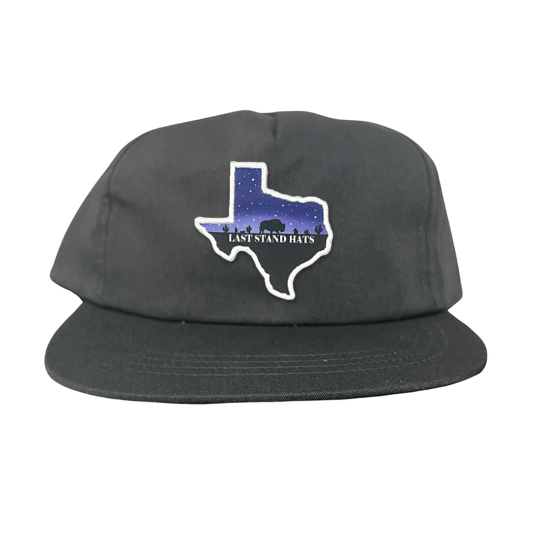 Texas Night Sky Bison American Flag Adjustable Cotton Hat