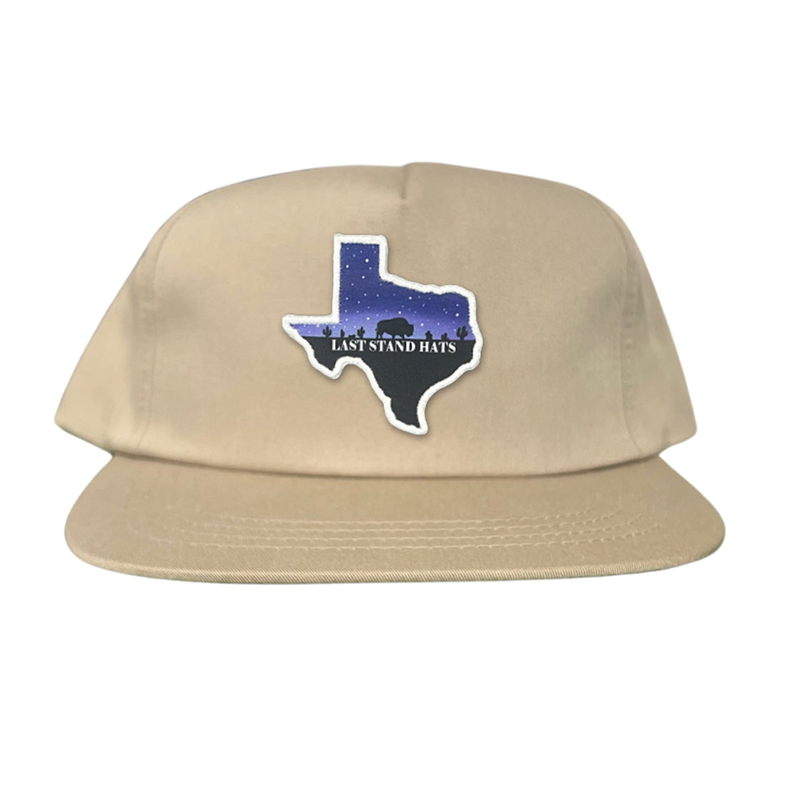 Texas Night Sky Bison American Flag Adjustable Cotton Hat