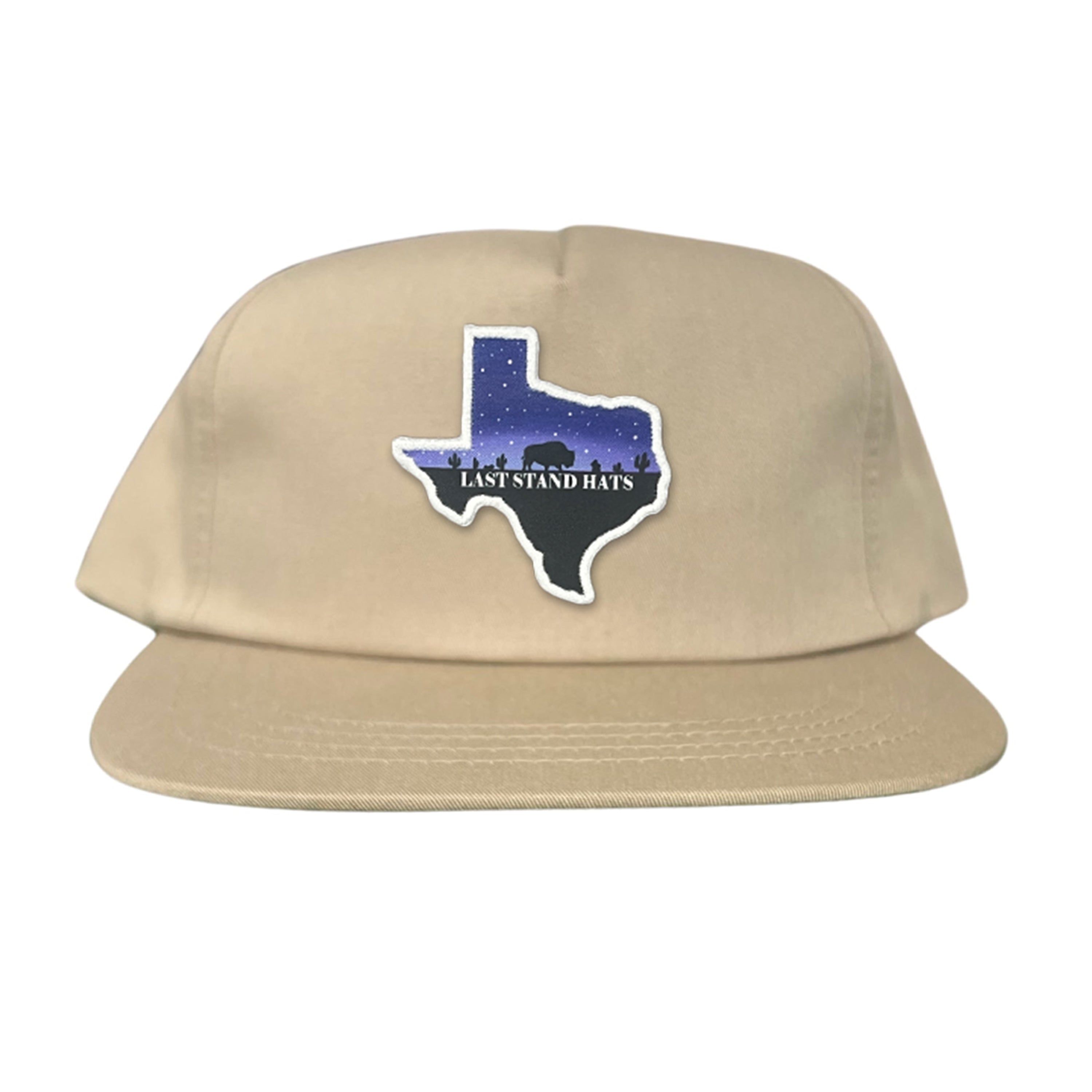 Texas Night Sky Bison American Flag Adjustable Cotton Hat