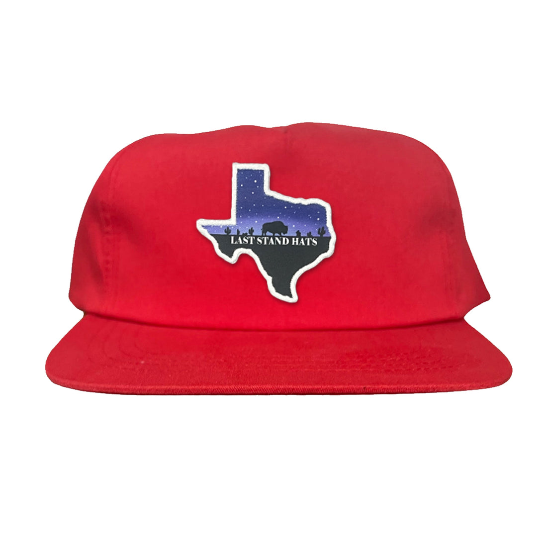 Texas Night Sky Bison American Flag Adjustable Cotton Hat