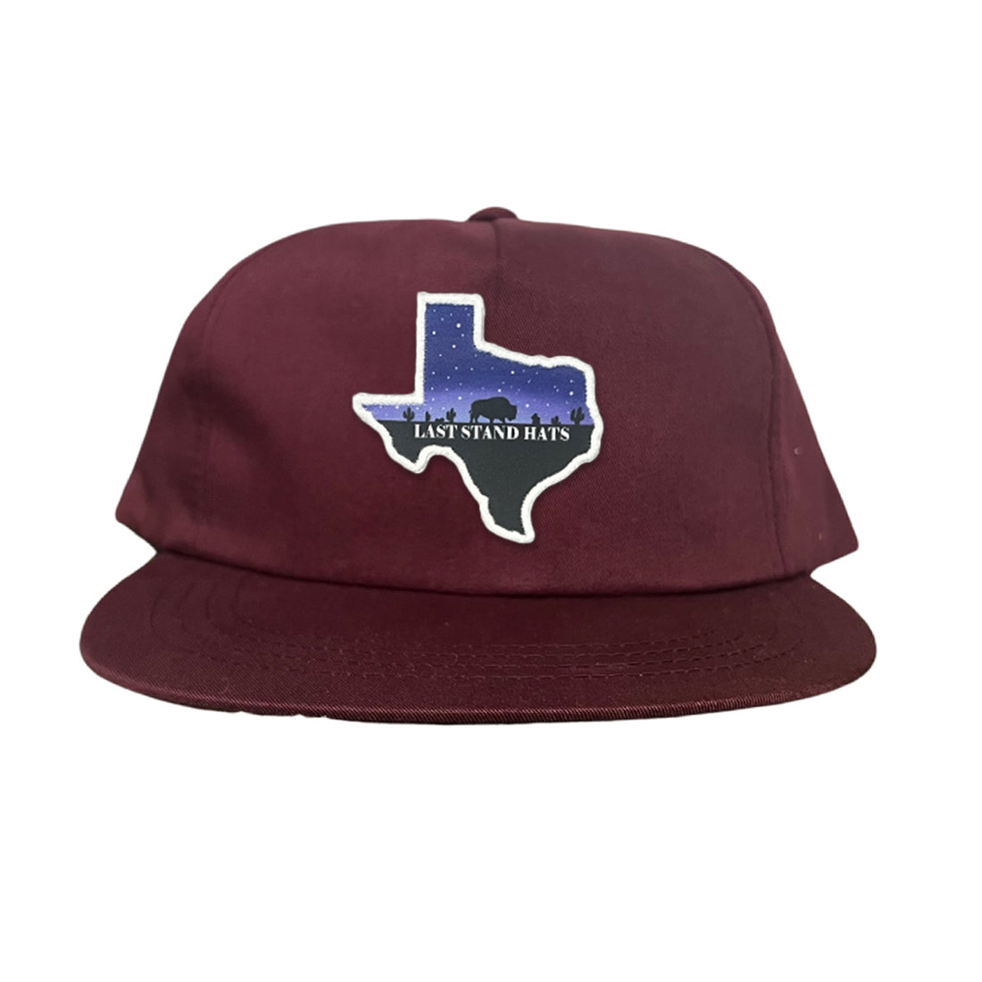 Texas Night Sky Bison American Flag Adjustable Cotton Hat