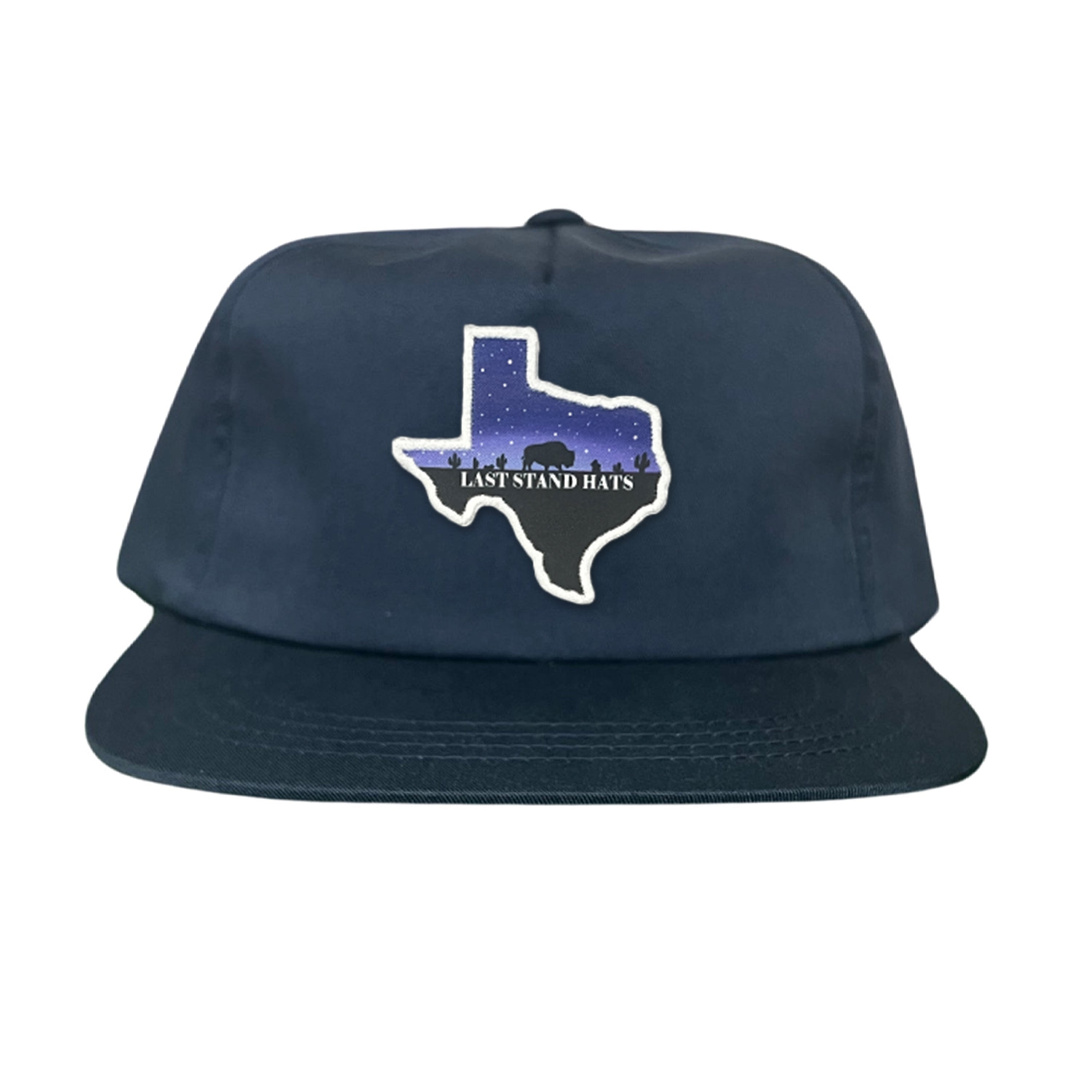 Texas Night Sky Bison American Flag Adjustable Cotton Hat
