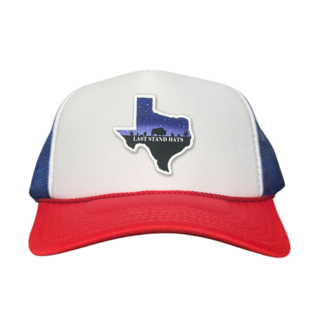 Texas Night Sky Bison American Flag Adjustable Cotton Hat