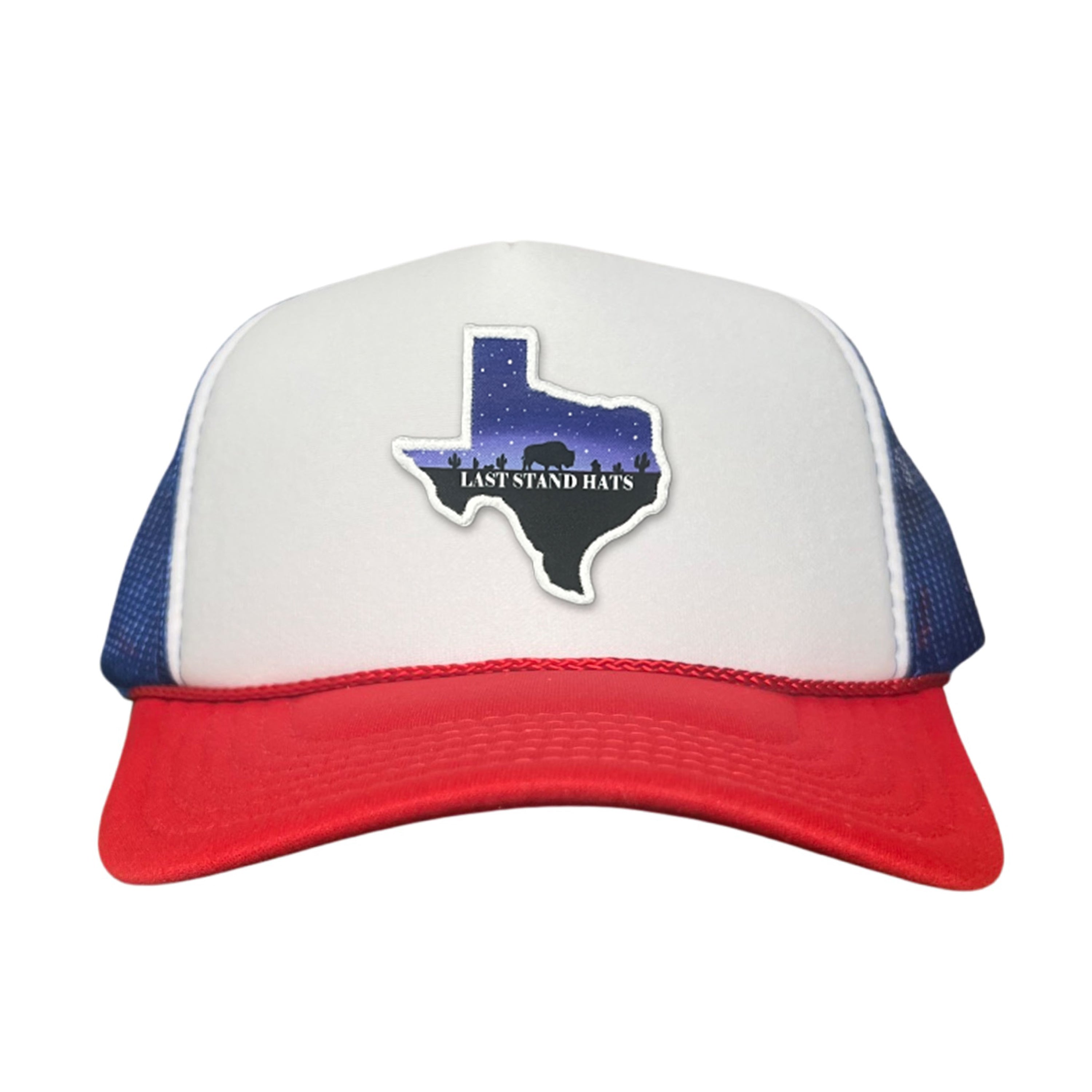 Texas Night Sky Bison American Flag Adjustable Cotton Hat