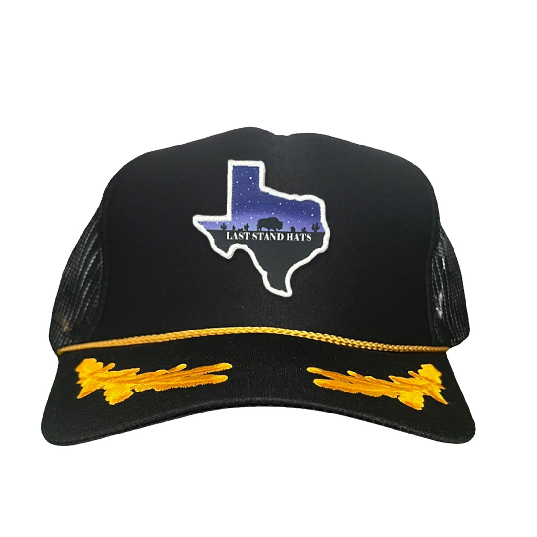 Texas Night Sky Bison American Flag Adjustable Cotton Hat
