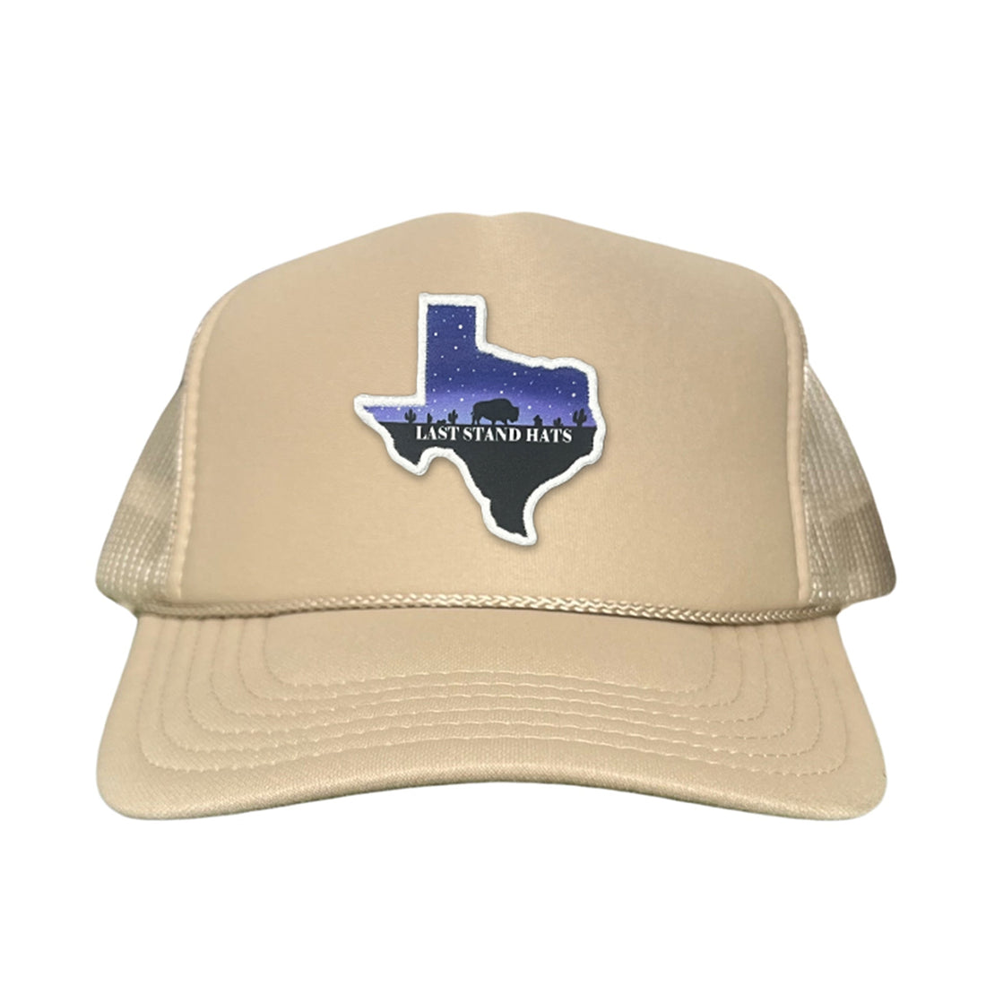 Texas Night Sky Bison American Flag Adjustable Cotton Hat