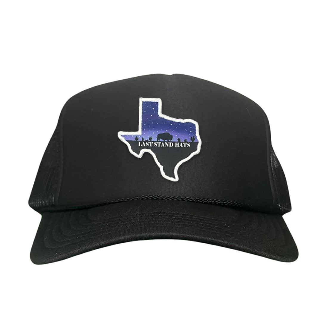 Texas Night Sky Bison American Flag Adjustable Cotton Hat