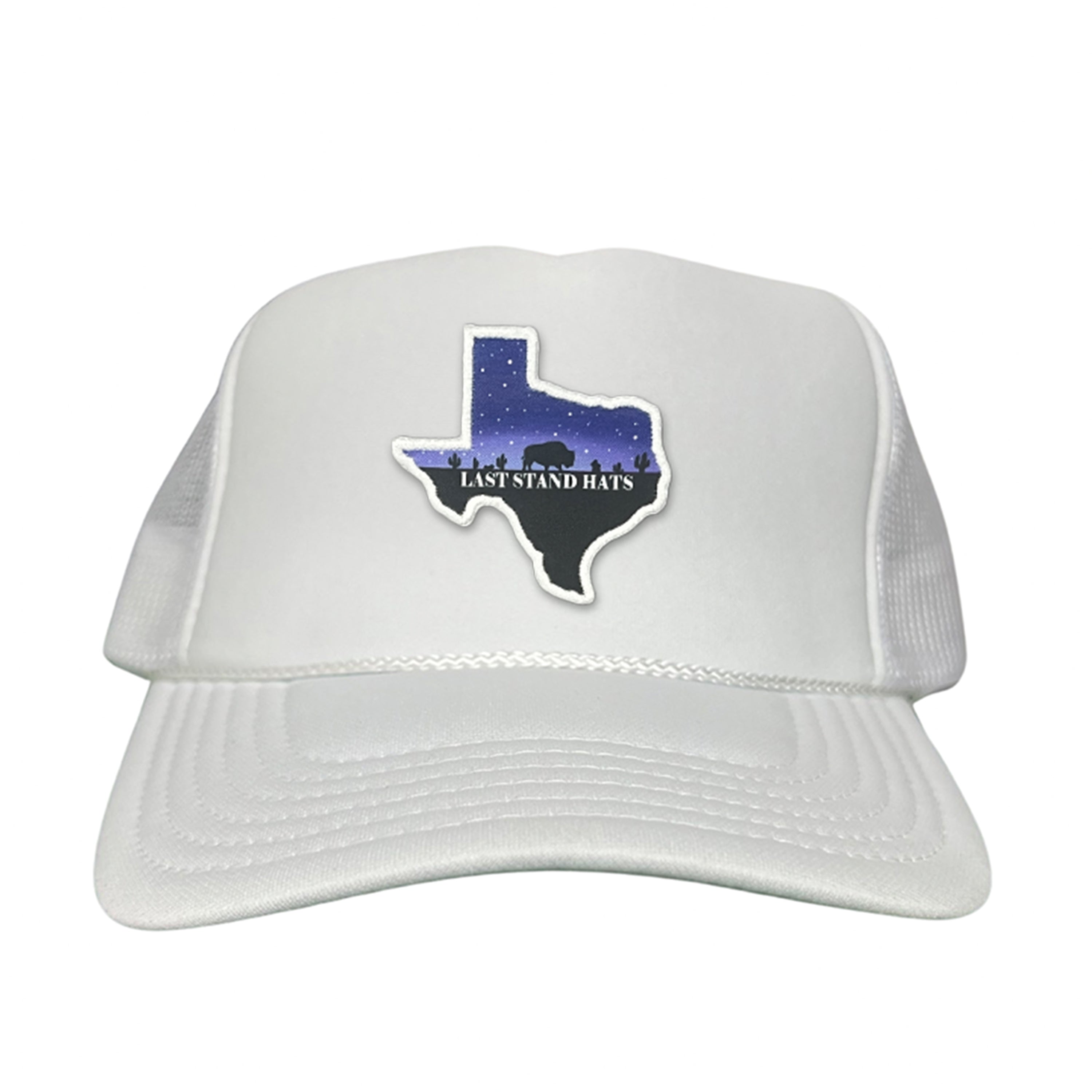Texas Night Sky Bison American Flag Adjustable Cotton Hat