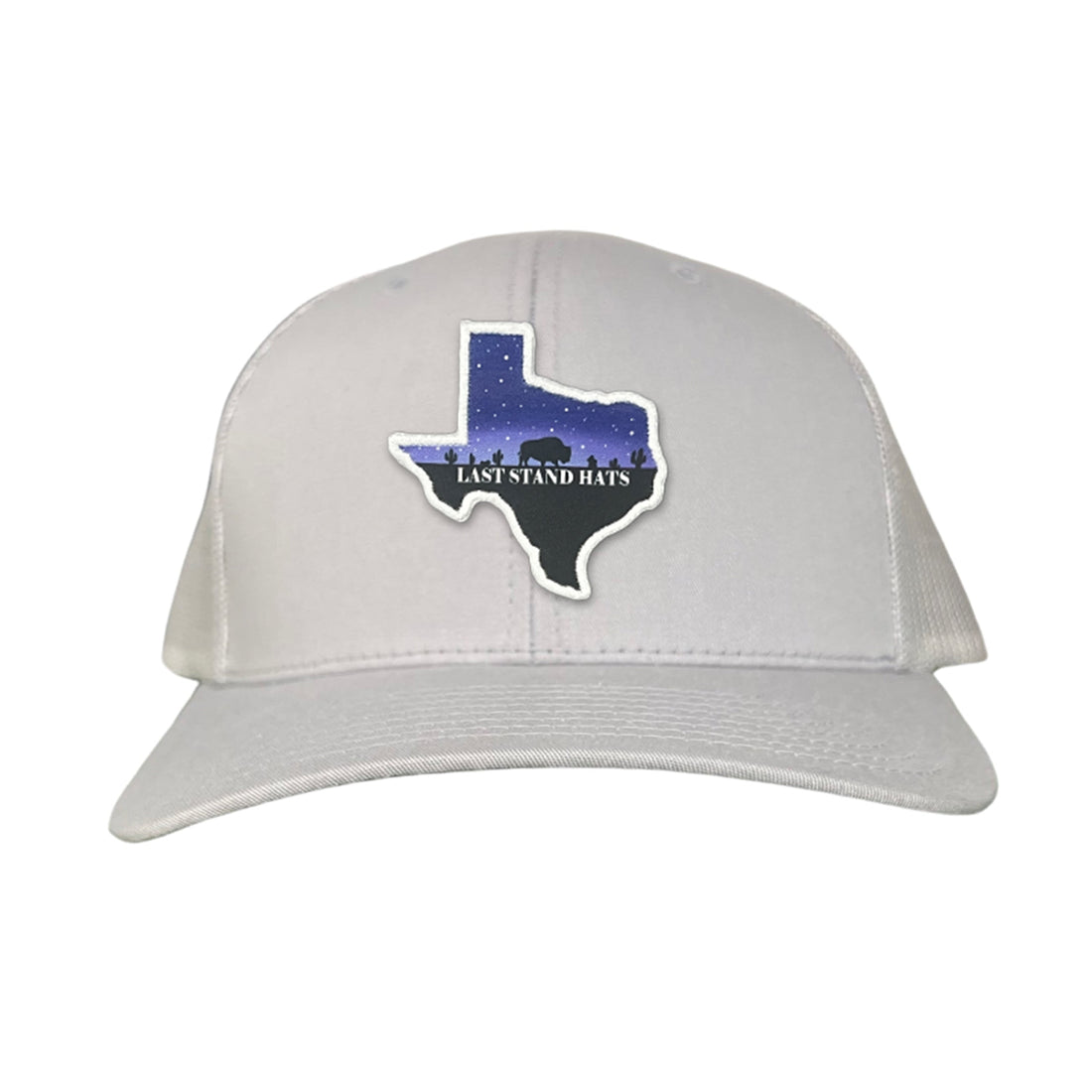 Texas Night Sky Bison American Flag Adjustable Cotton Hat