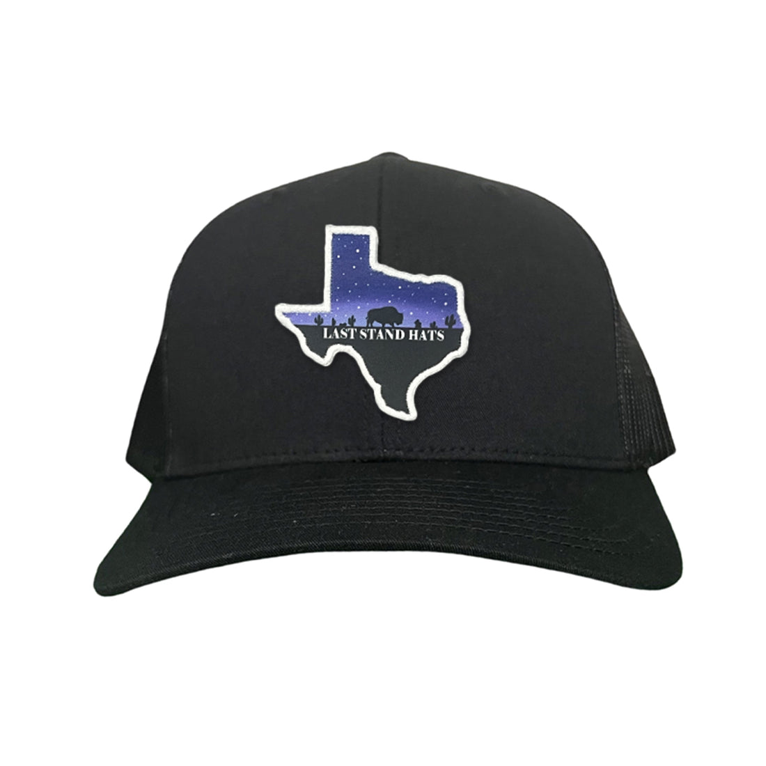 Texas Night Sky Bison American Flag Adjustable Cotton Hat