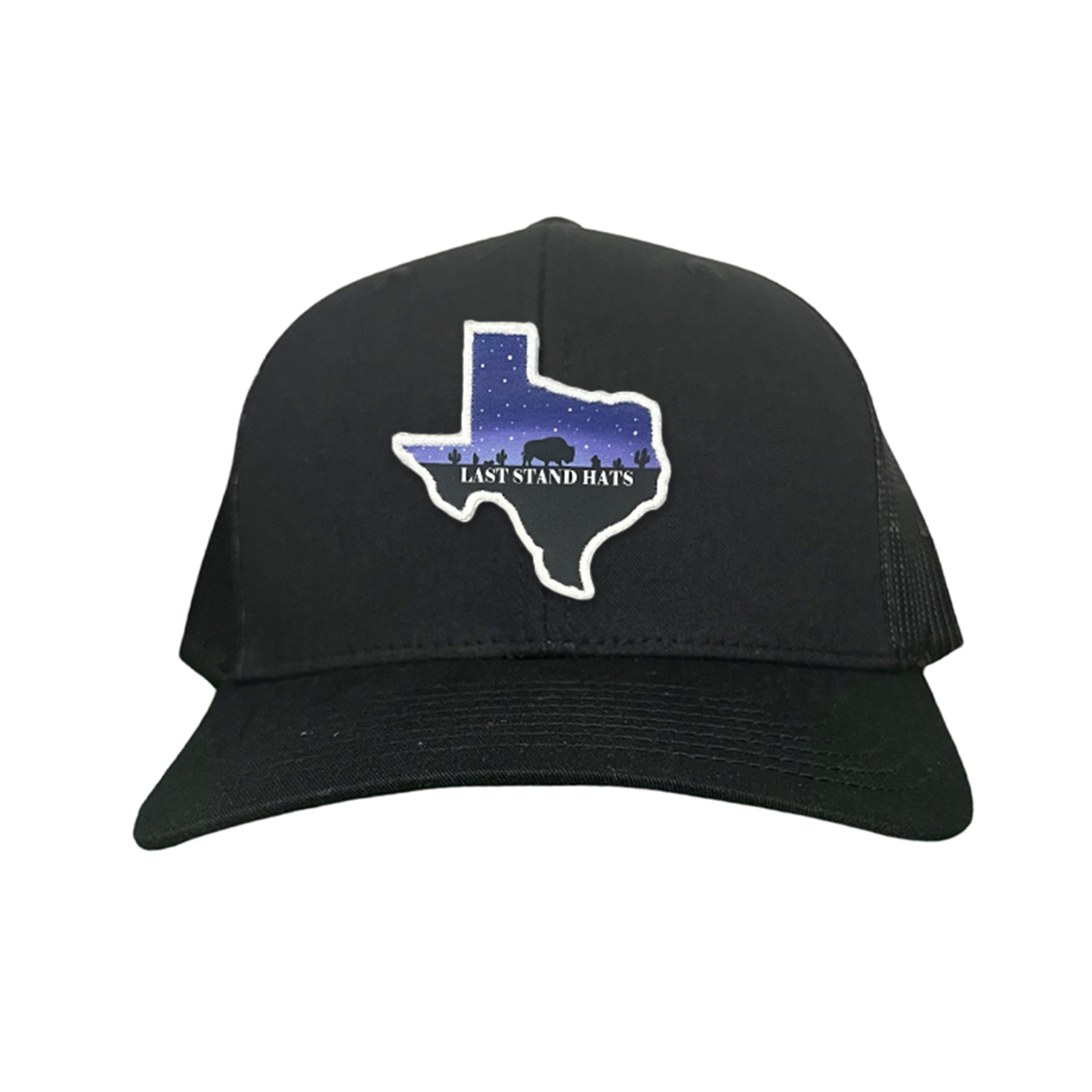 Texas Night Sky Bison American Flag Adjustable Cotton Hat