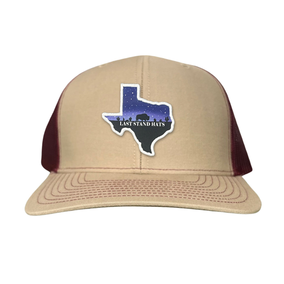 Texas Night Sky Bison American Flag Adjustable Cotton Hat