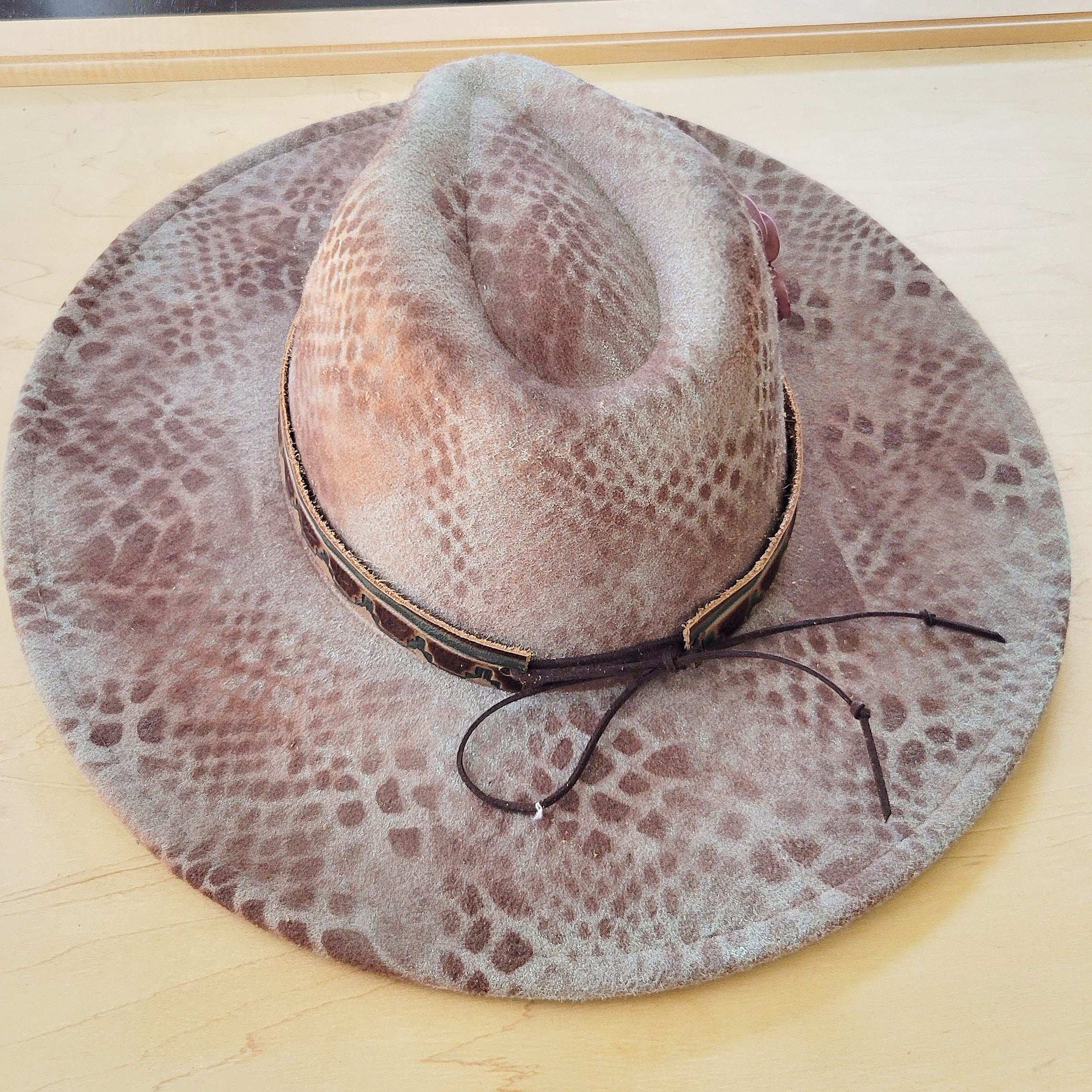 CUSTOM Hand-Painted Branded Cowgirl Western Boho Hat A89
