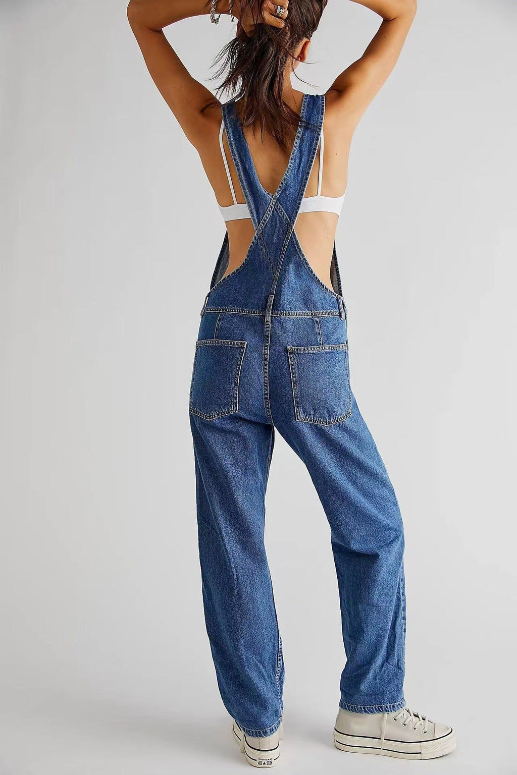 Women's Classic Denim Overalls Casual Street Style Dungarees - Image 4