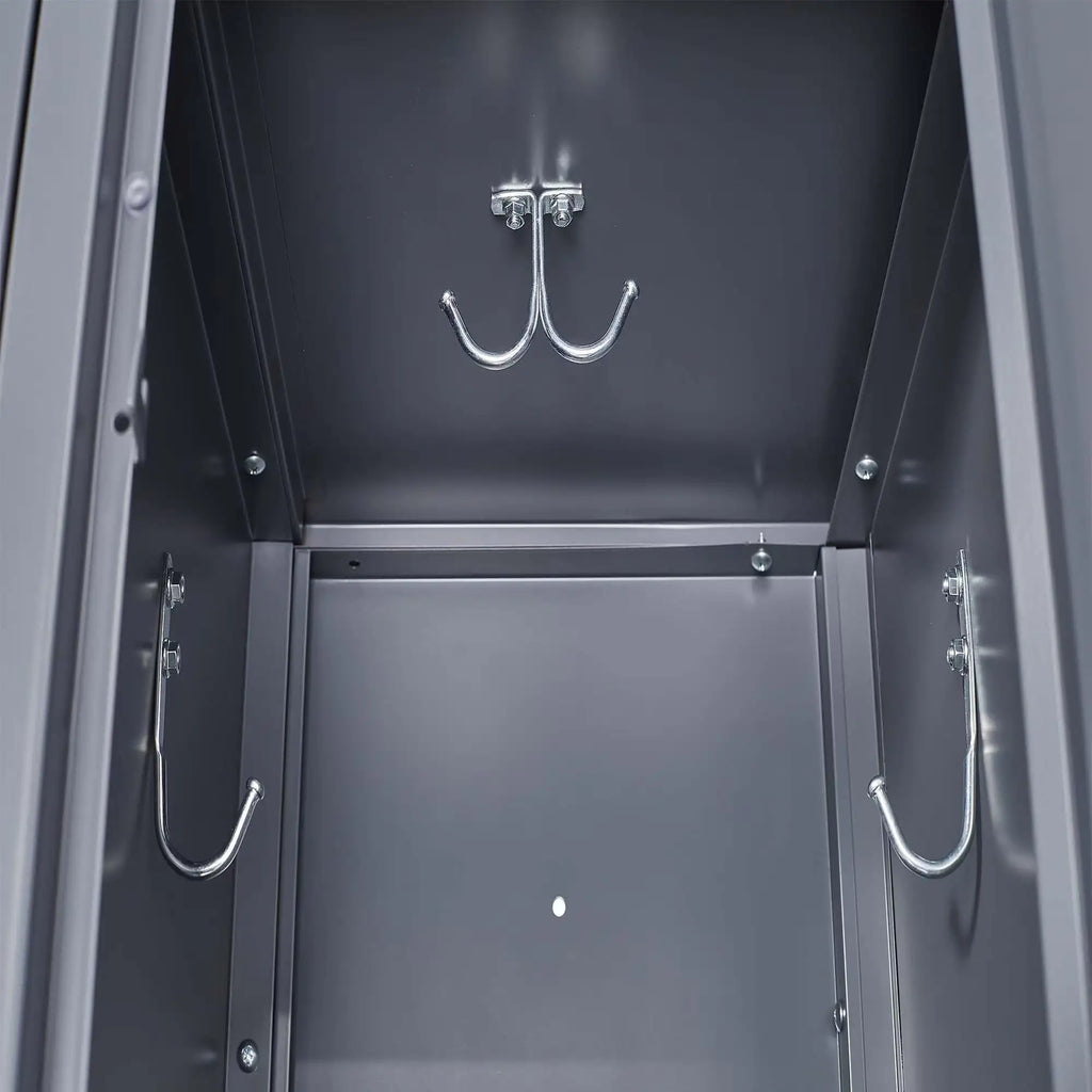 3 Employee Metal Lockers With 72 Inch High Locks, Home Gym Office, School Garage Lockers, Gray