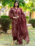 Premium luxury kurta set with hand embroidery, floral print, and lace detailing