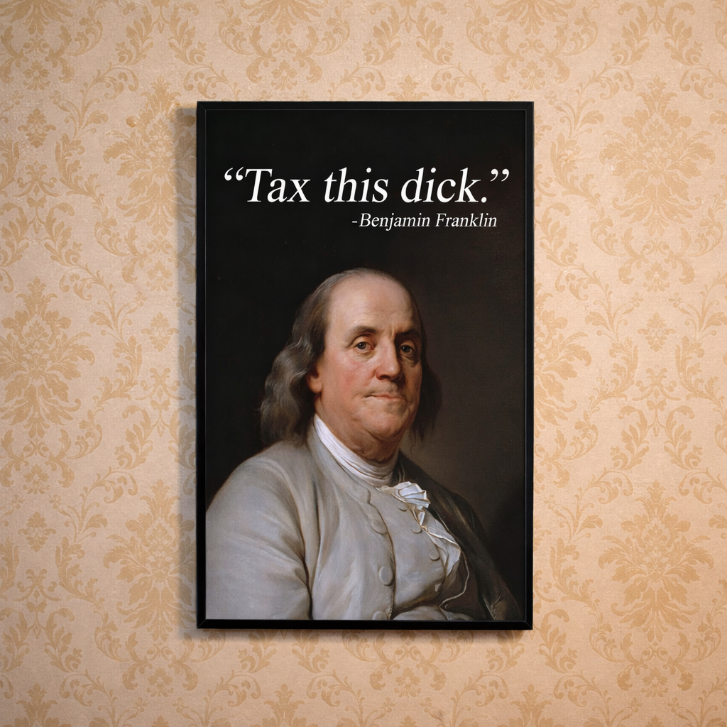 Benjamin Franklin Art Print, Modern Black & White Office Wall Art