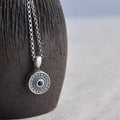 S925 Silver Retro Thai Silver Lapis Lazuli Six-character Mantra Pendant