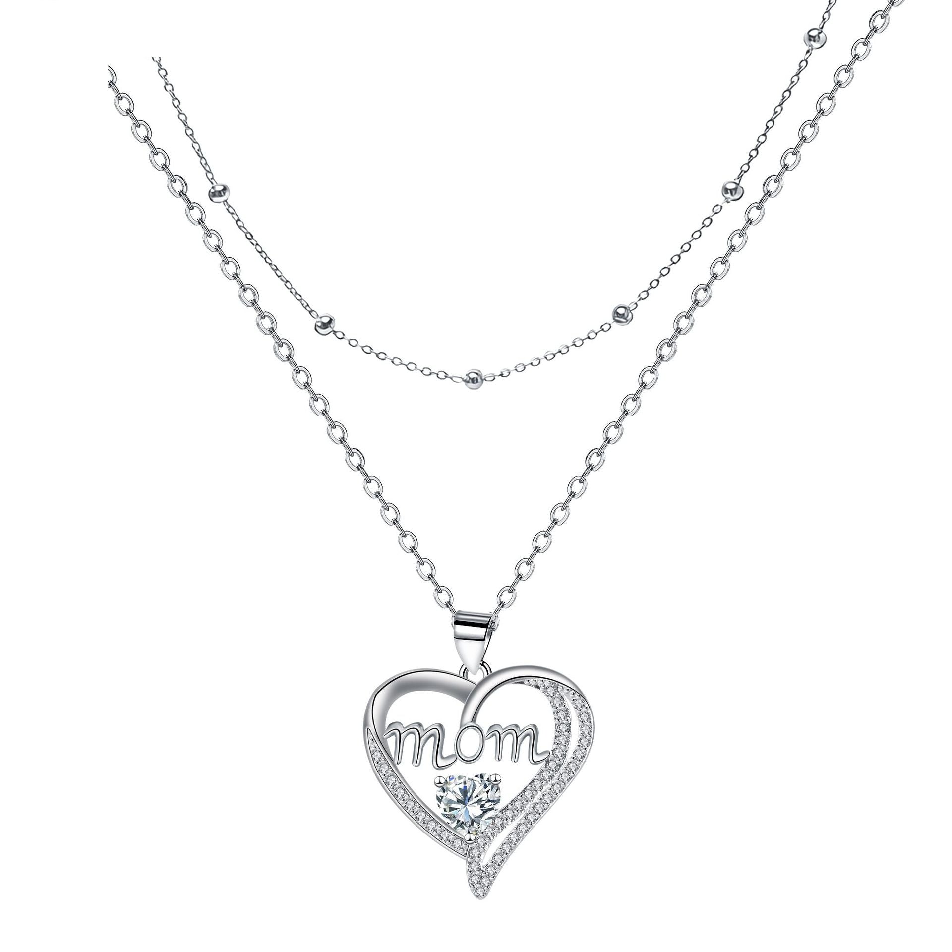 High-End Heart-Shaped Double-Layer Necklace For Layering