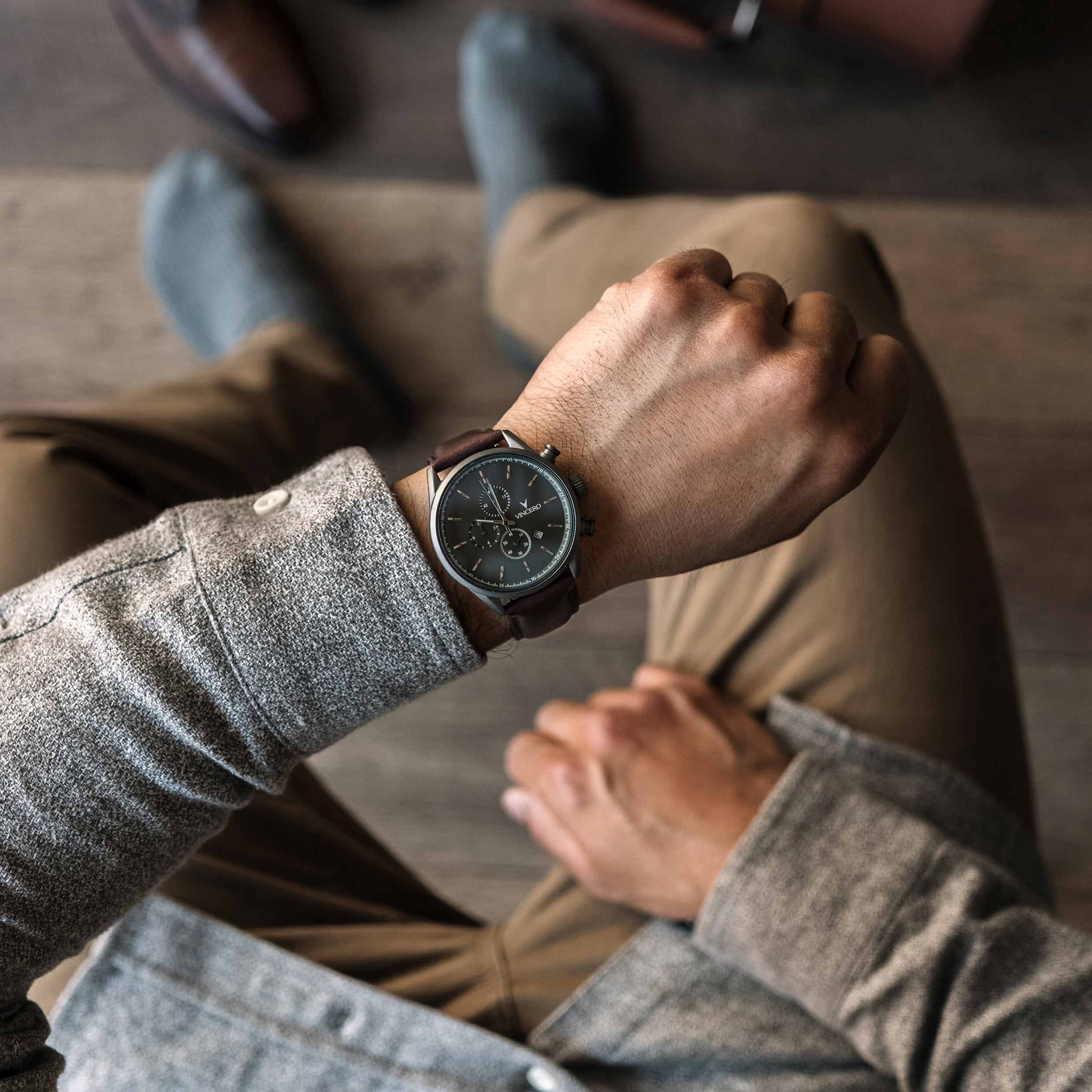 Chrono S2 40mm Gunmetal and Walnut Analog Chronograph