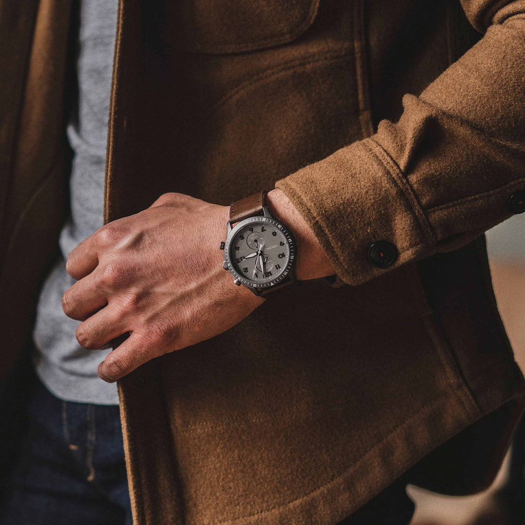 The Altitude Watch - Gunmetal Case with Walnut Details