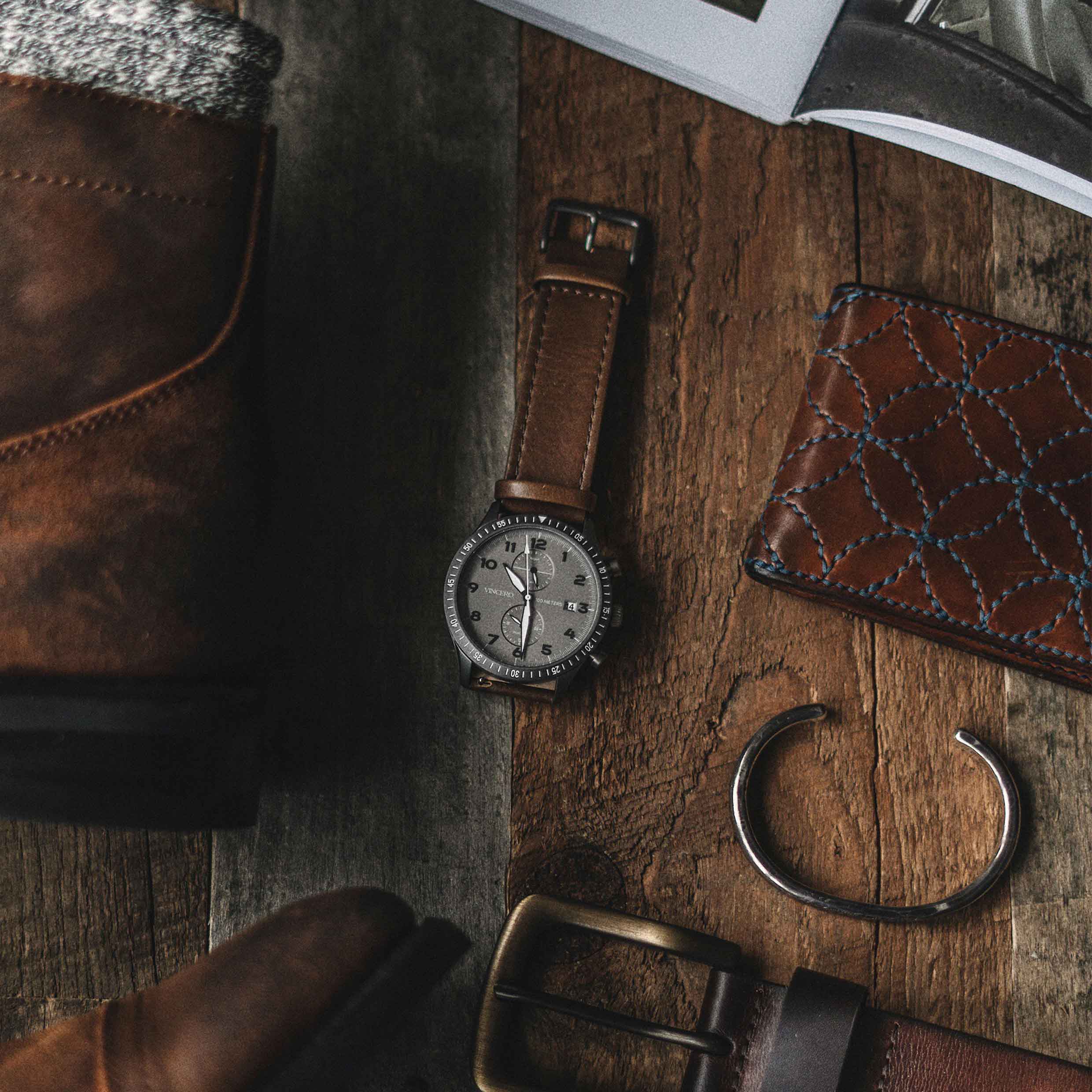 The Altitude Watch - Gunmetal Case with Walnut Details