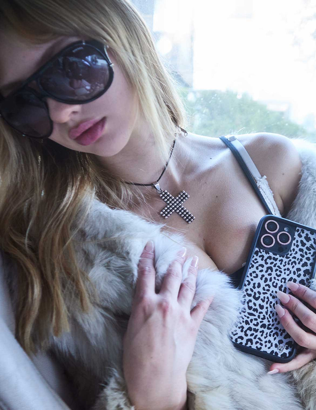 Snow Meow Leopard Print Protective iPhone Case