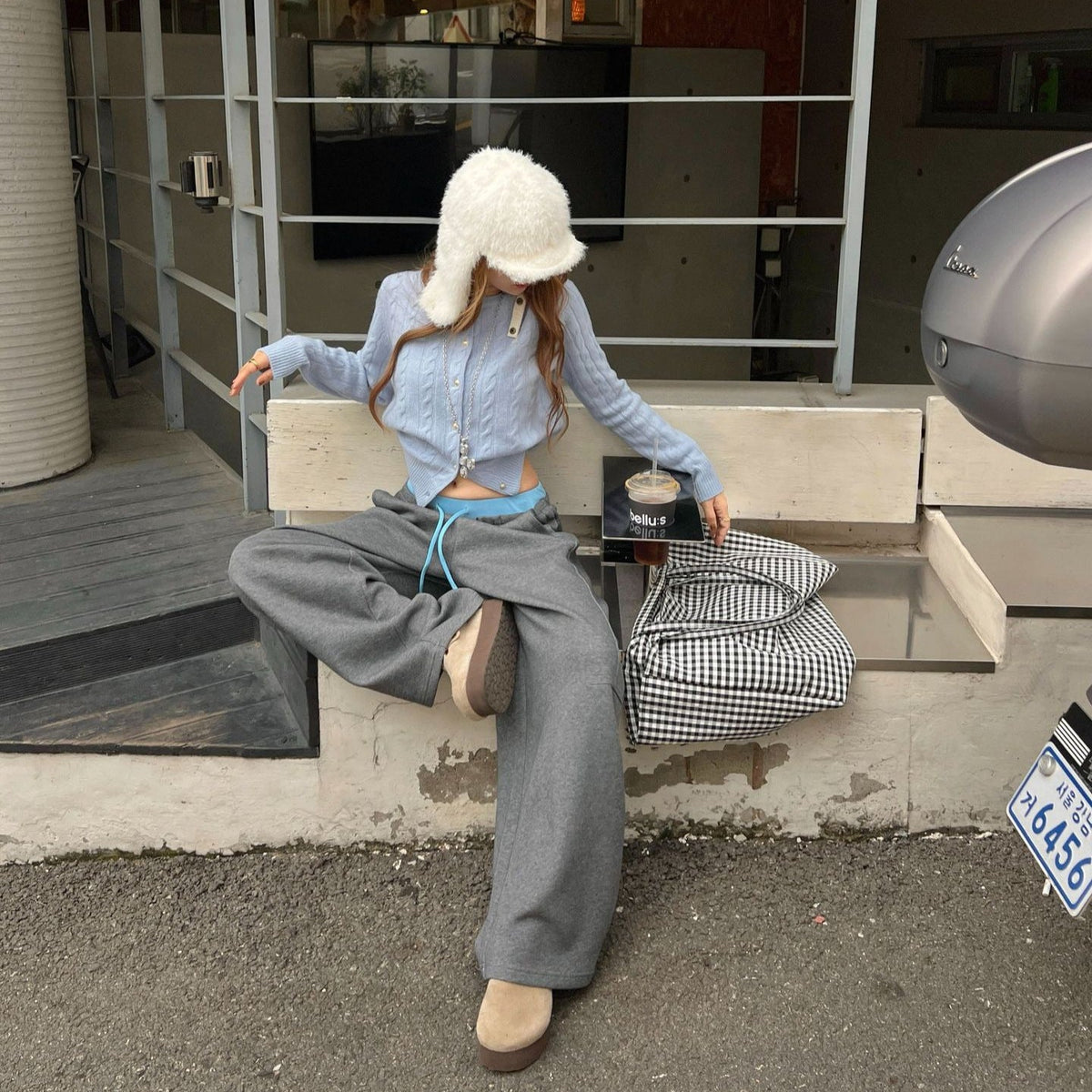 Women's High-Waisted Fleece-Lined Wide-Leg Pants