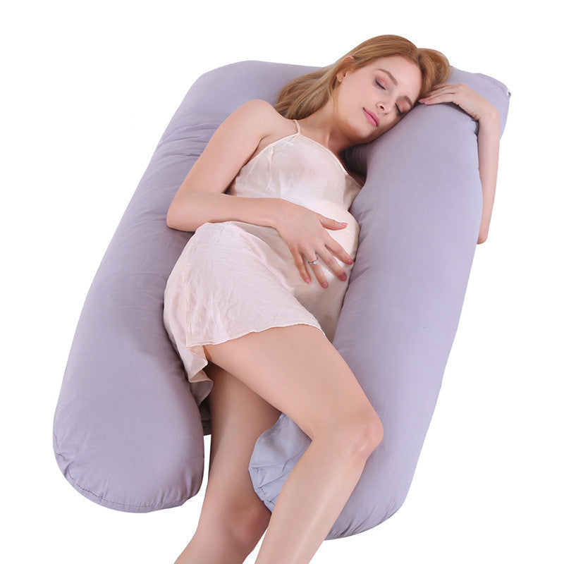 U-Shaped Maternity Pregnancy Pillow with Cooling Ice Silk Cover