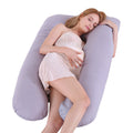 U-Shaped Maternity Pregnancy Pillow with Cooling Ice Silk Cover