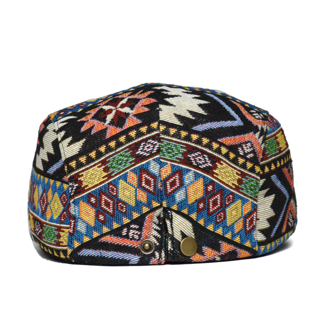 Women’s Retro Ethnic Print Beret Hat Chic Geometric Flat Cap - Image 5