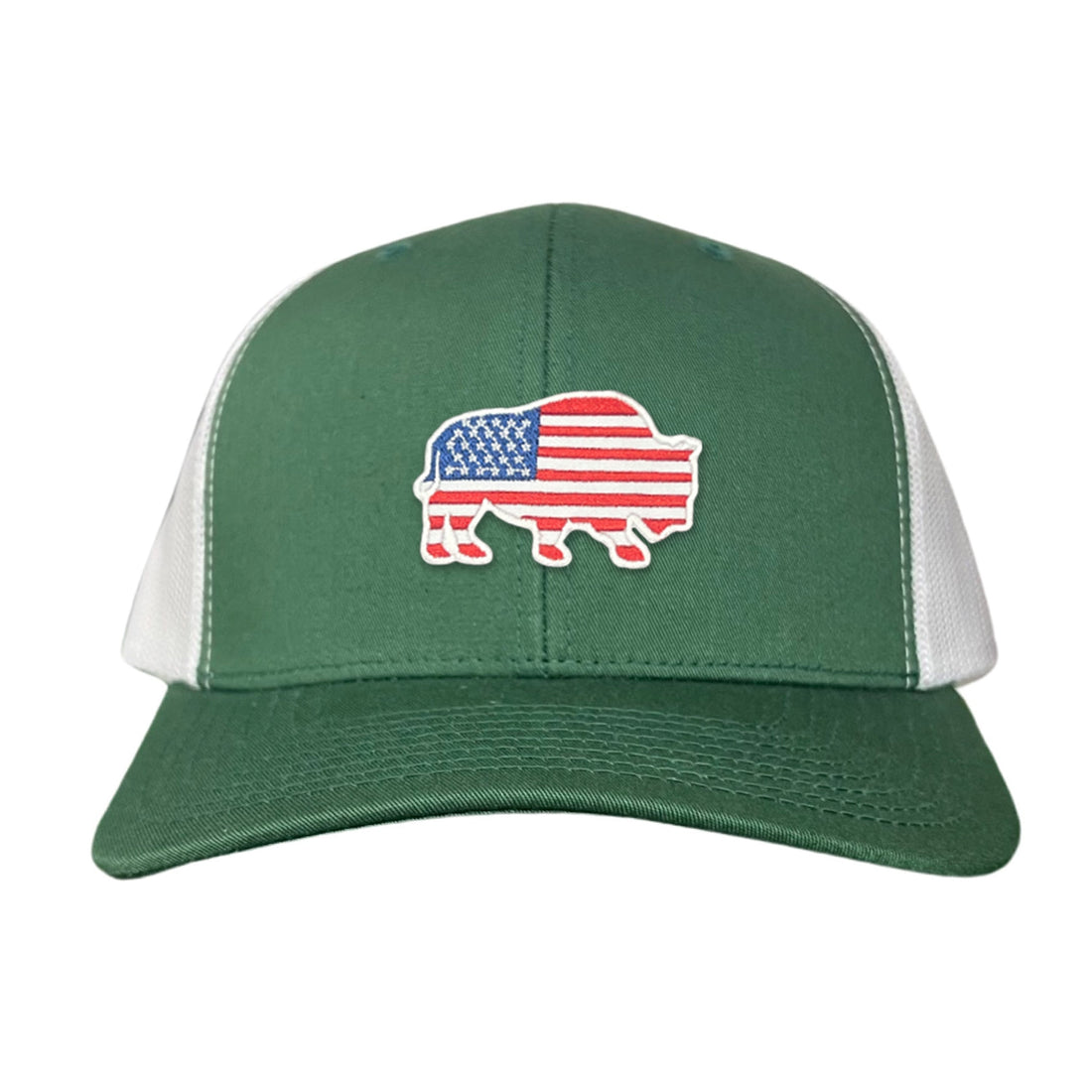 Bison American Flag Snapback Baseball Cap Patriotic Headwear