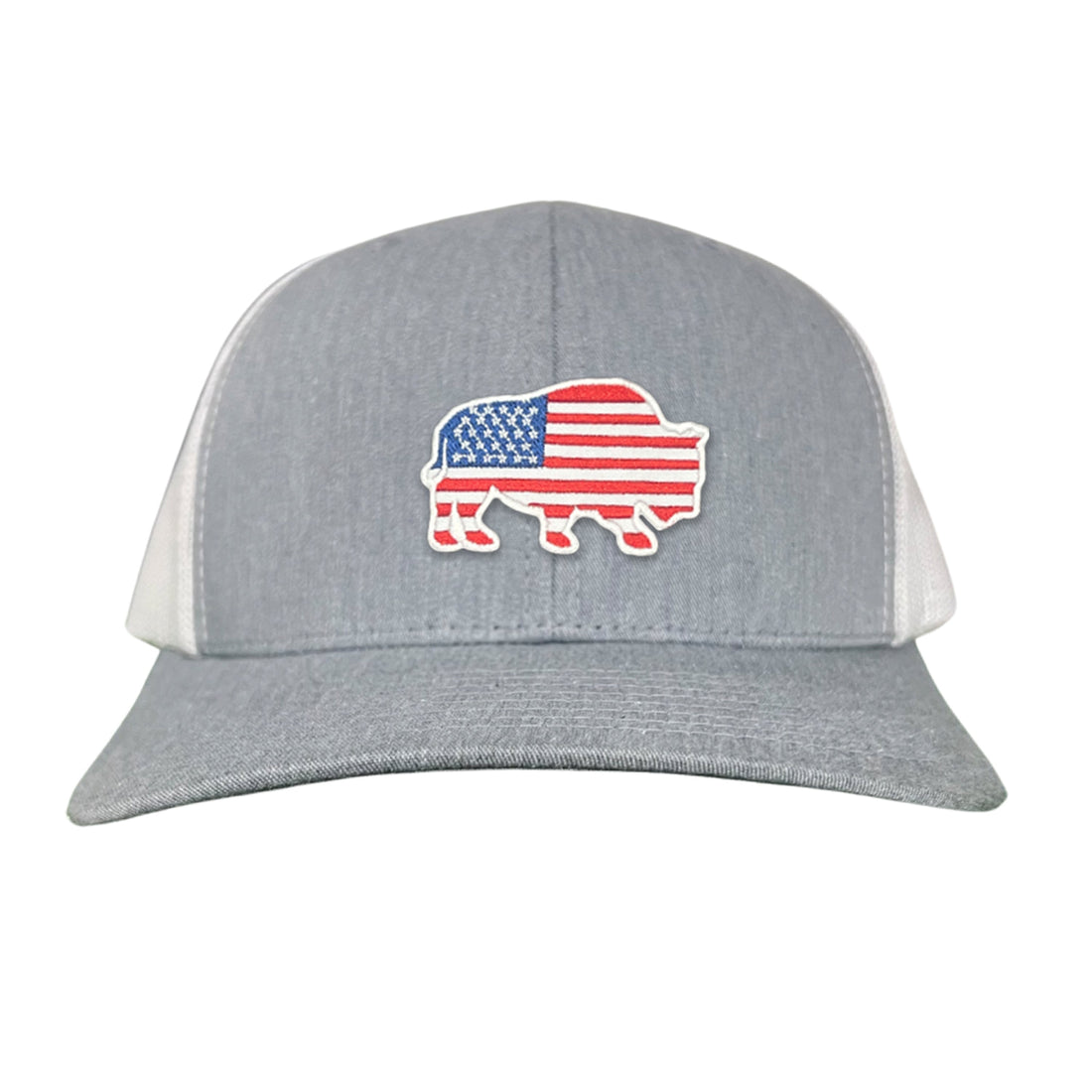 Bison American Flag Snapback Baseball Cap Patriotic Headwear