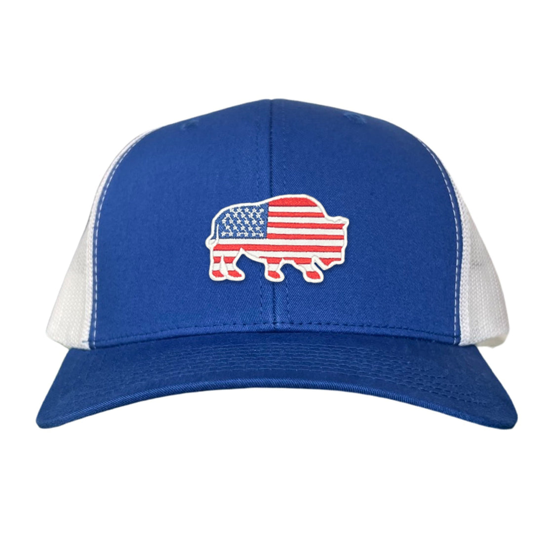 A premium Bison American Flag baseball cap with an adjustable snapback closure.
