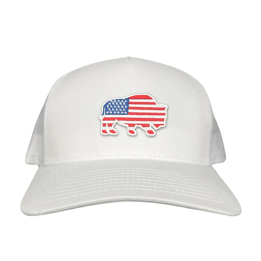 Bison American Flag Snapback Baseball Cap Patriotic Headwear