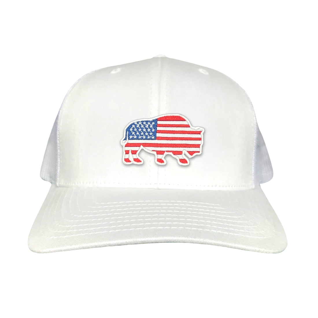 Bison American Flag Snapback Baseball Cap Patriotic Headwear