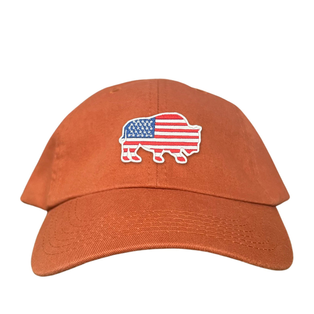Bison American Flag Snapback Baseball Cap Patriotic Headwear