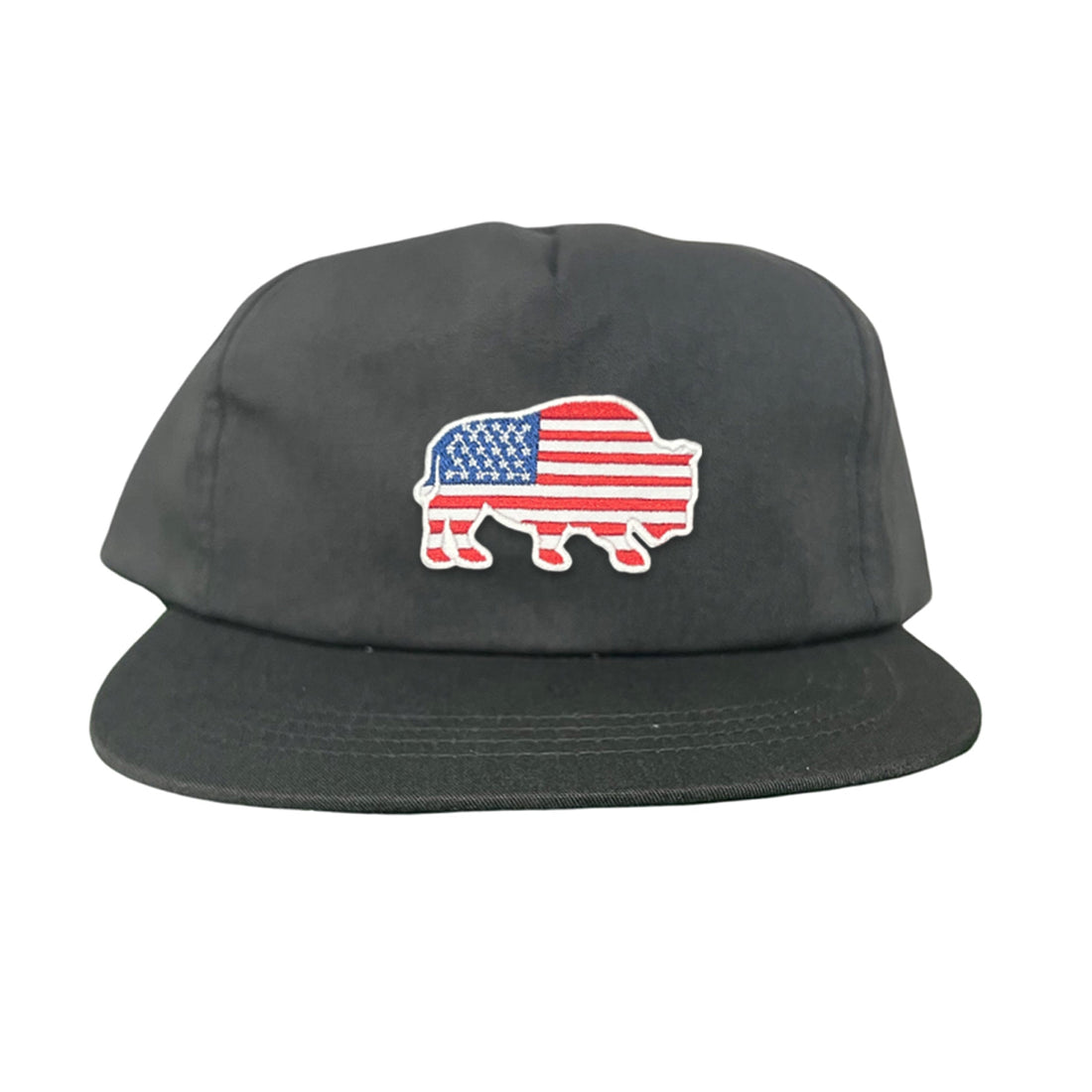 Bison American Flag Snapback Baseball Cap Patriotic Headwear