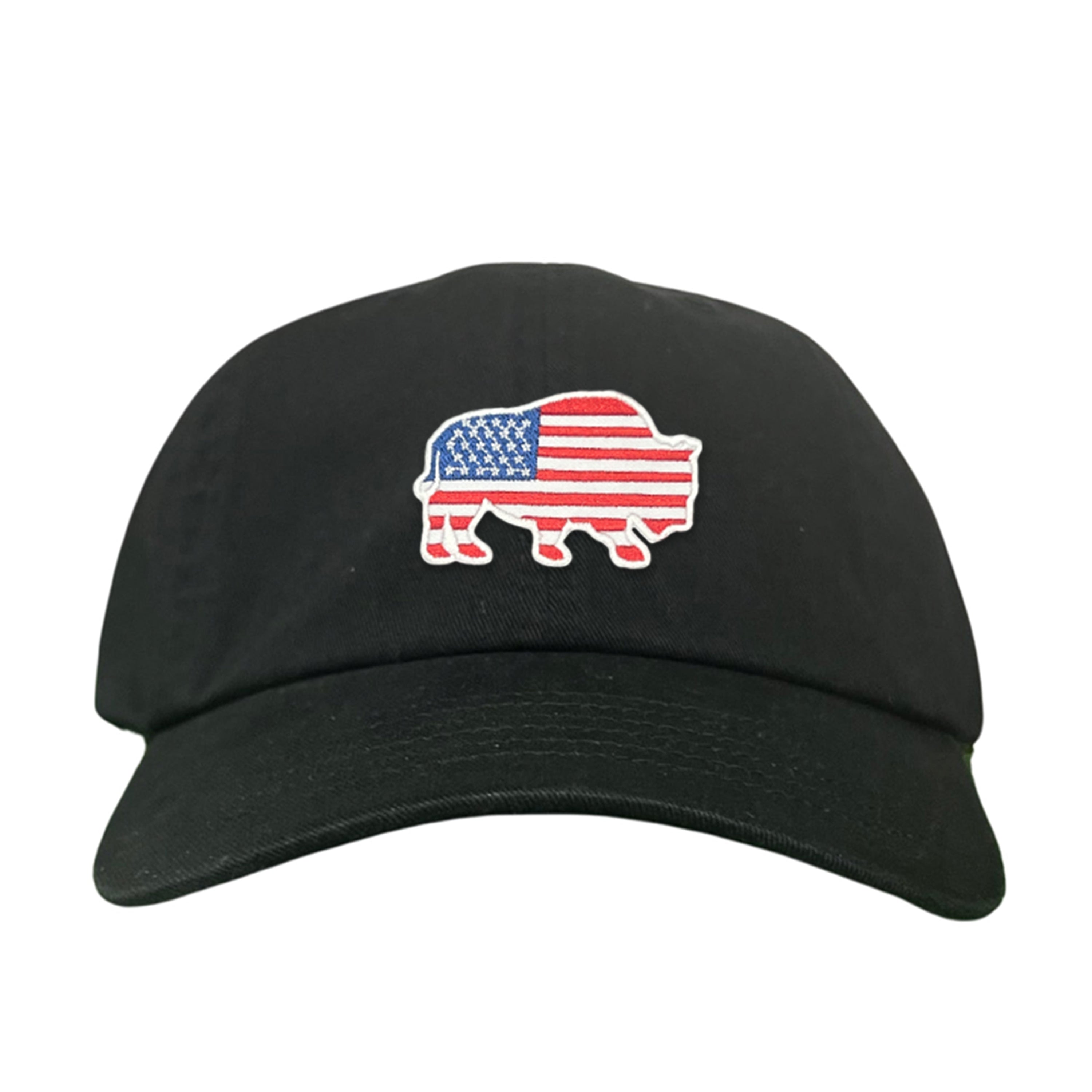 Bison American Flag Snapback Baseball Cap Patriotic Headwear